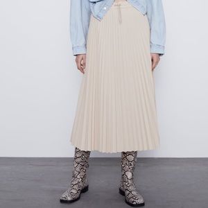 Zara Pleated Midi Skirt